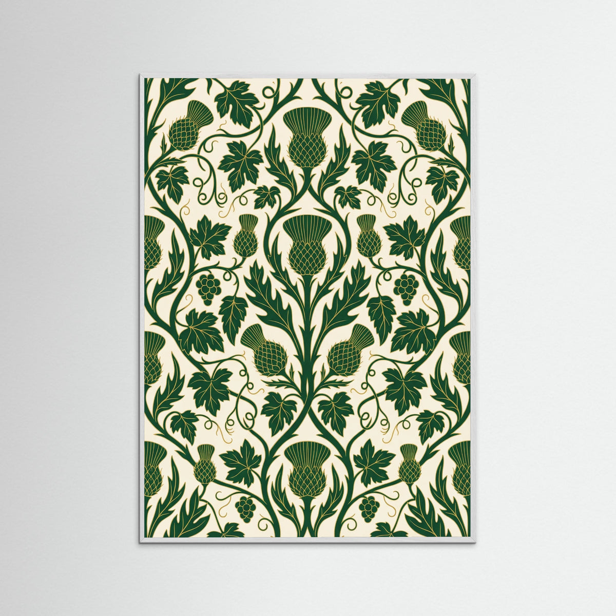 White Wood Intricate Botanical Tapestry