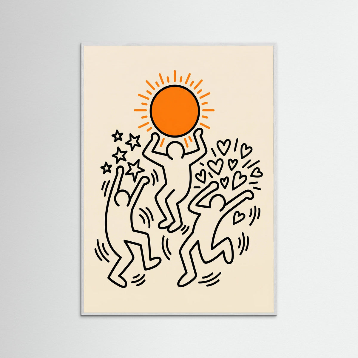 White Wood Joyful Floral Dance