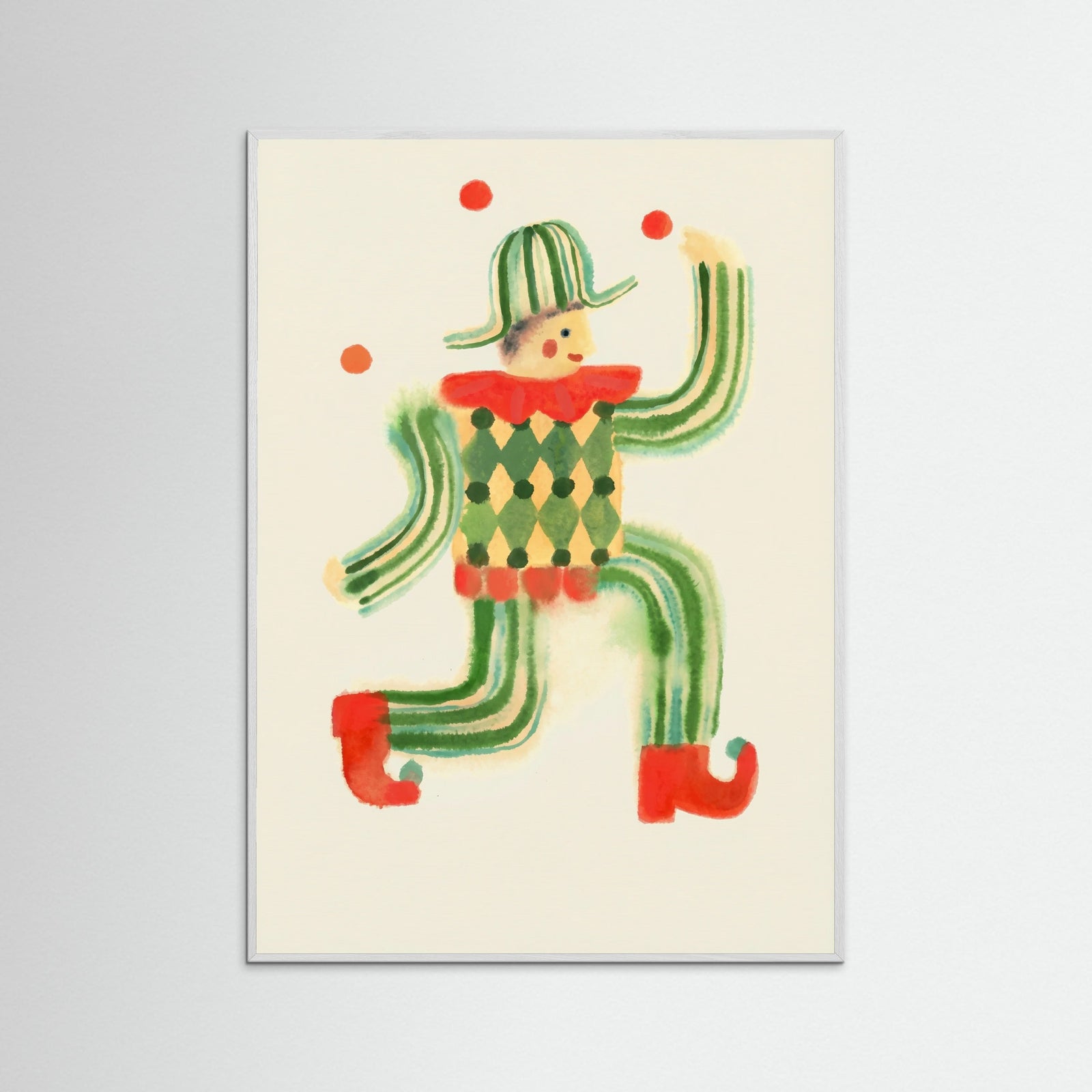 White Wood Juggling Jester