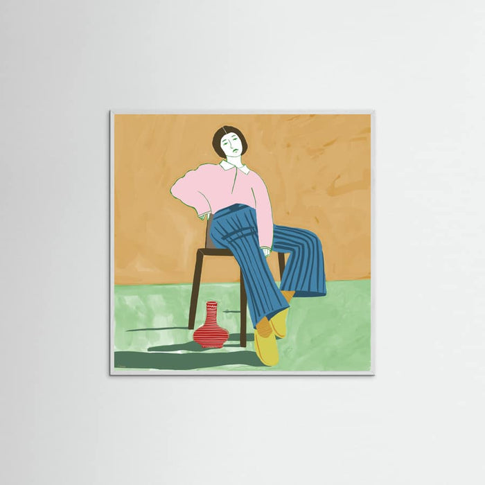 Lady Sitting with her vase Poster – Poster und Kunstdruck