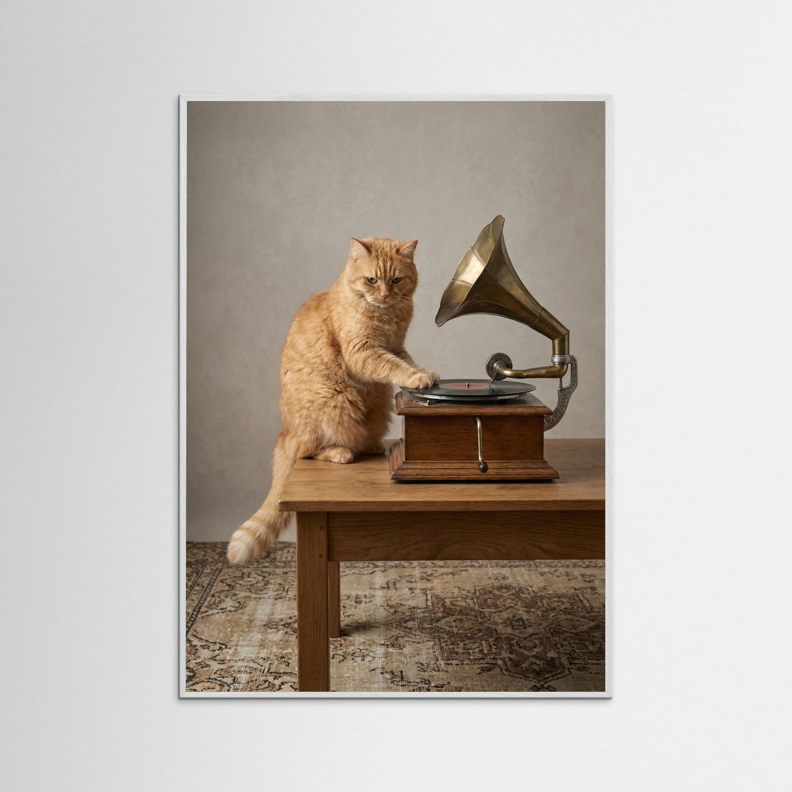 White Wood Lampshade Canine