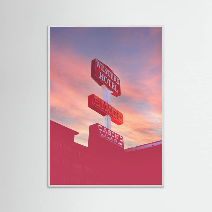White Wood Las Vegas Western Hotel Poster