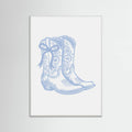Light Blue Cowgirl Boots with Bow Poster – plakat og kunsttryk