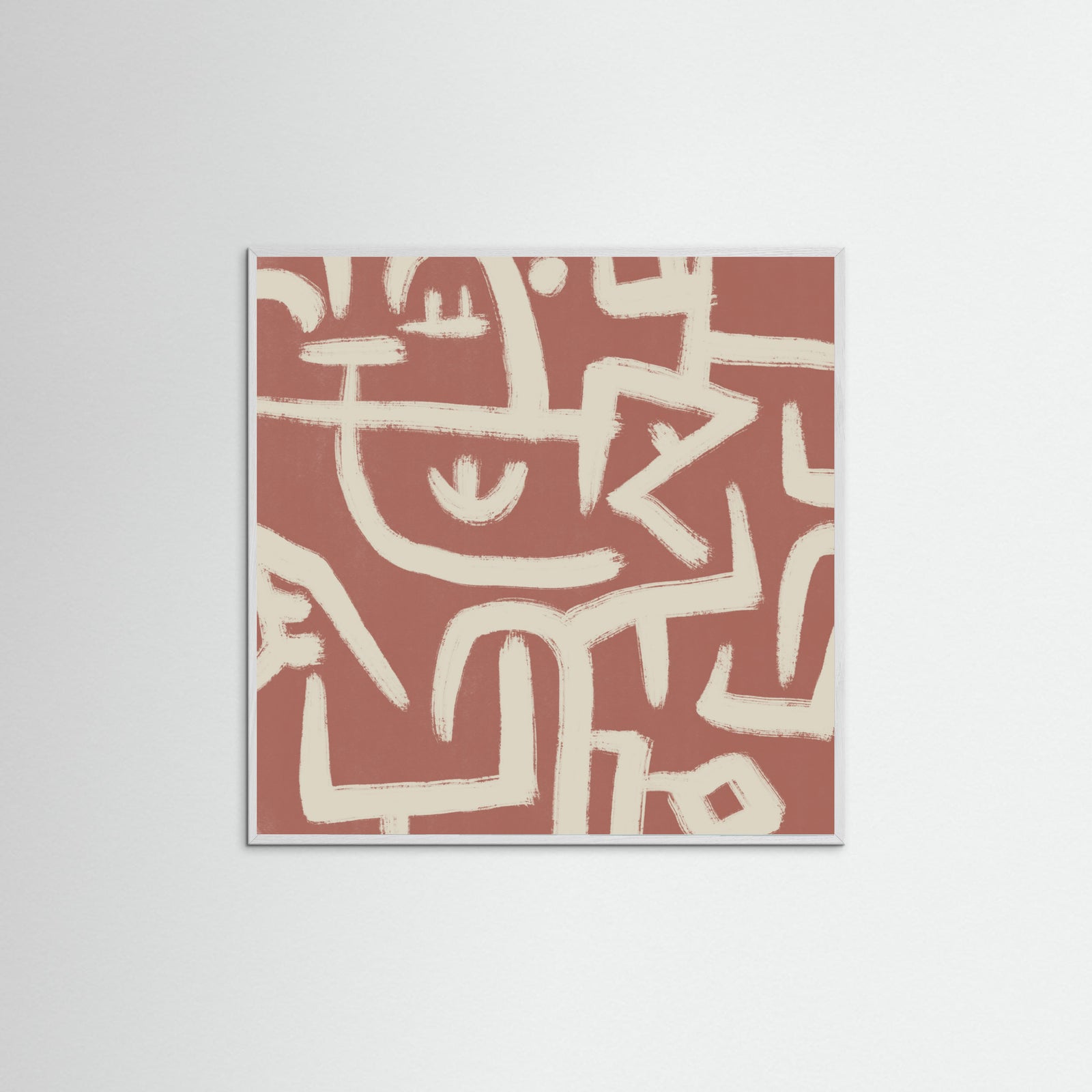 White Wood Line art abstract Poster