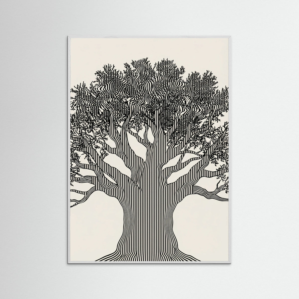 White Wood Linear Portrait