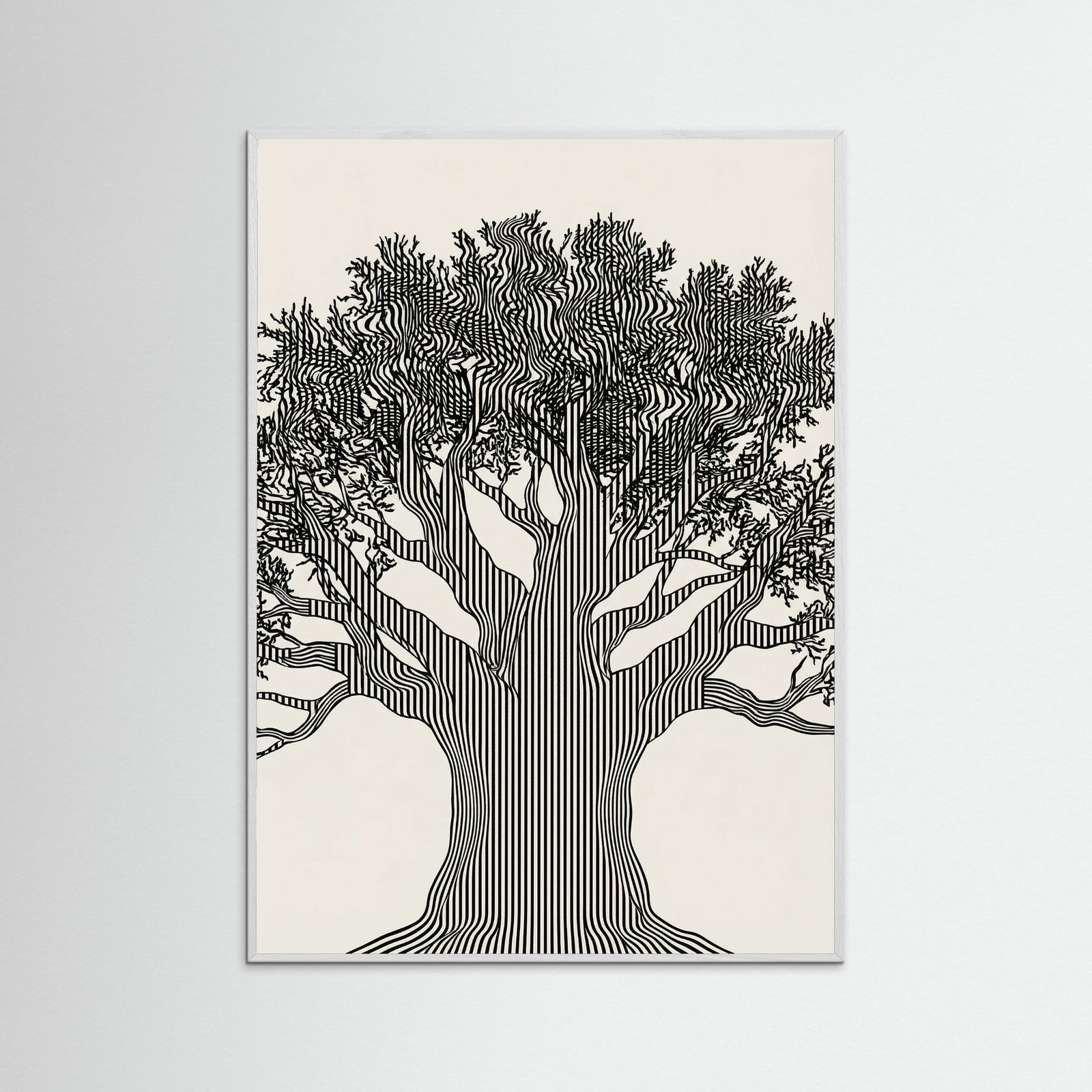 White Wood Linear Portrait