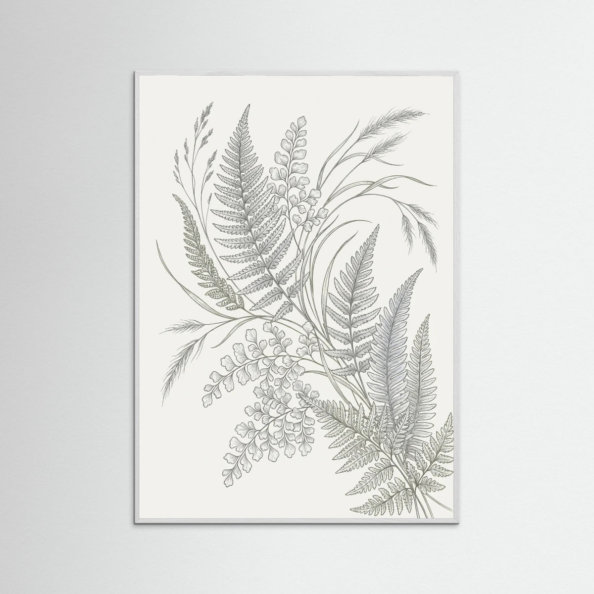 White Wood Lined Botanicals
