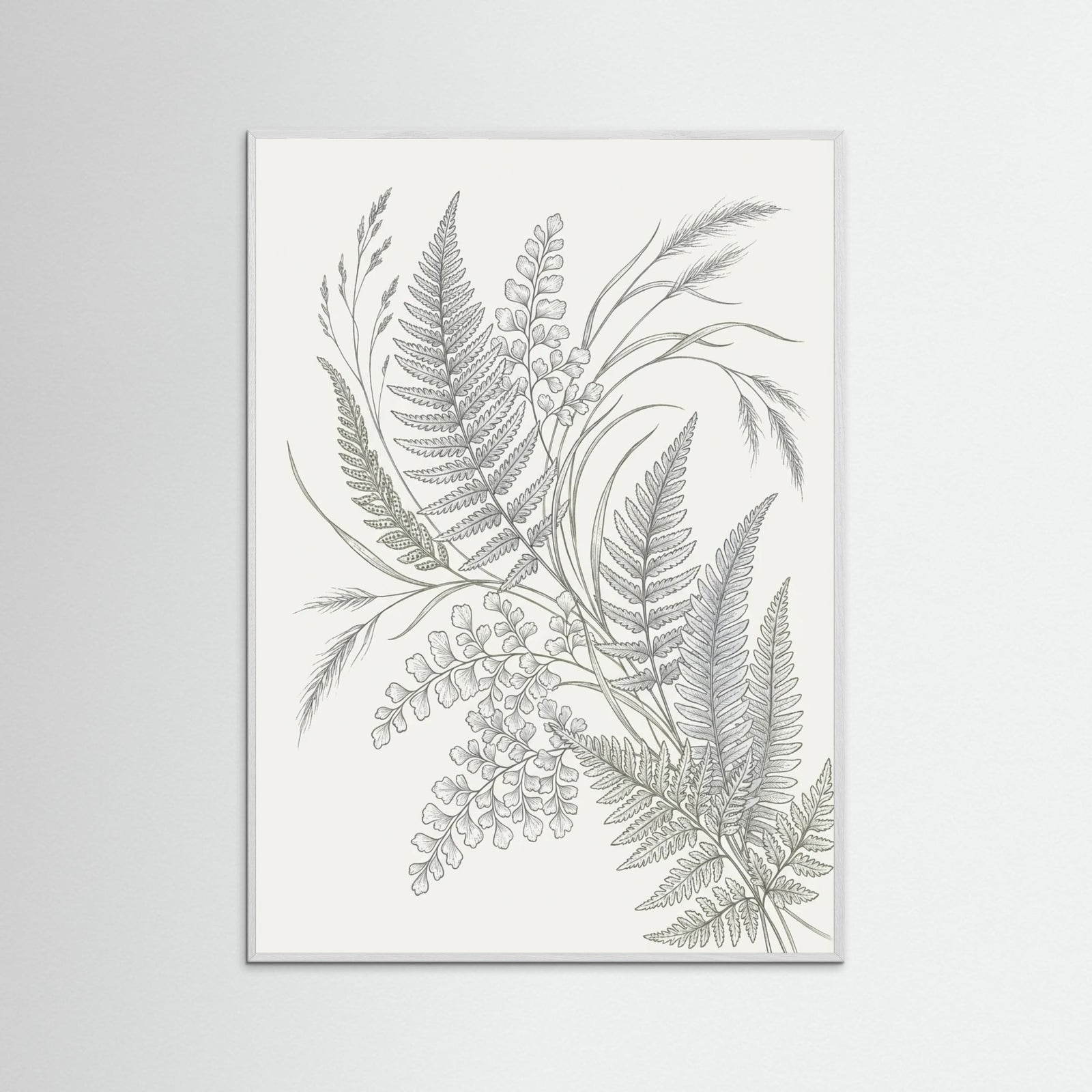White Wood Lined Botanicals