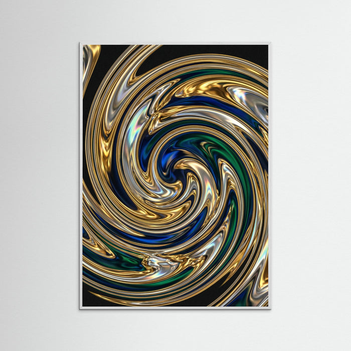 White Wood Liquid Chrome Waves