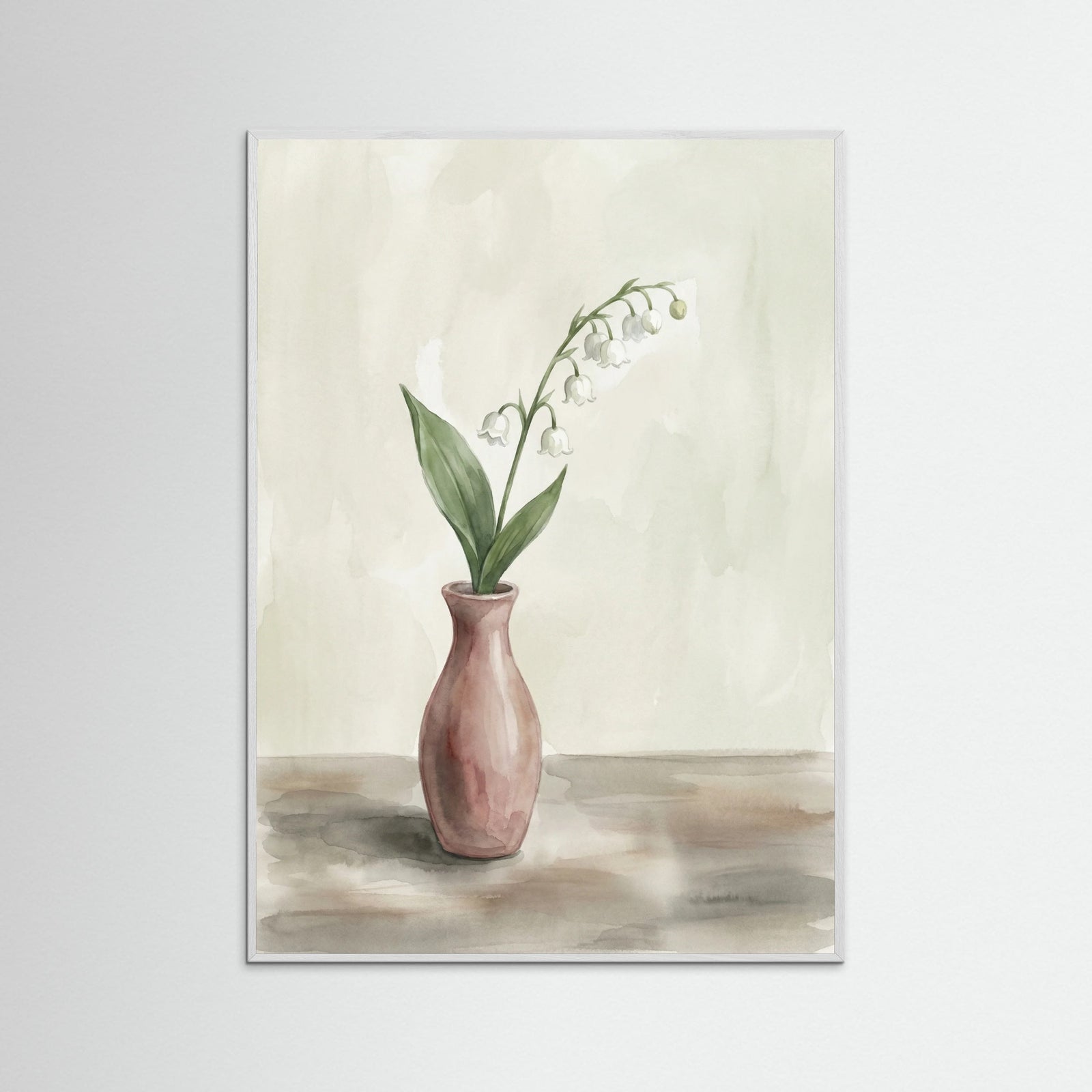 White Wood Lucky Clover Still Life