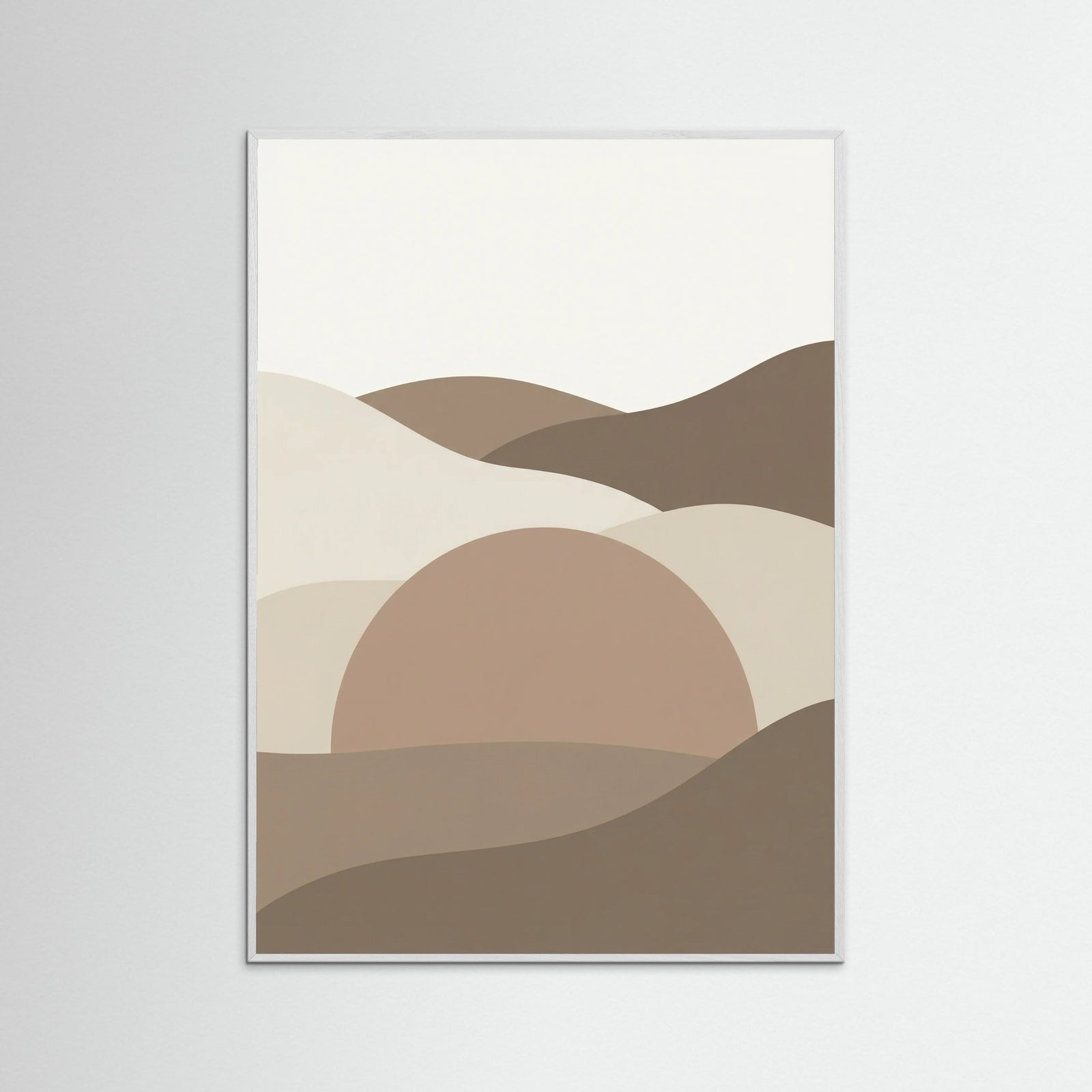 White Wood Lunar Phases Abstract