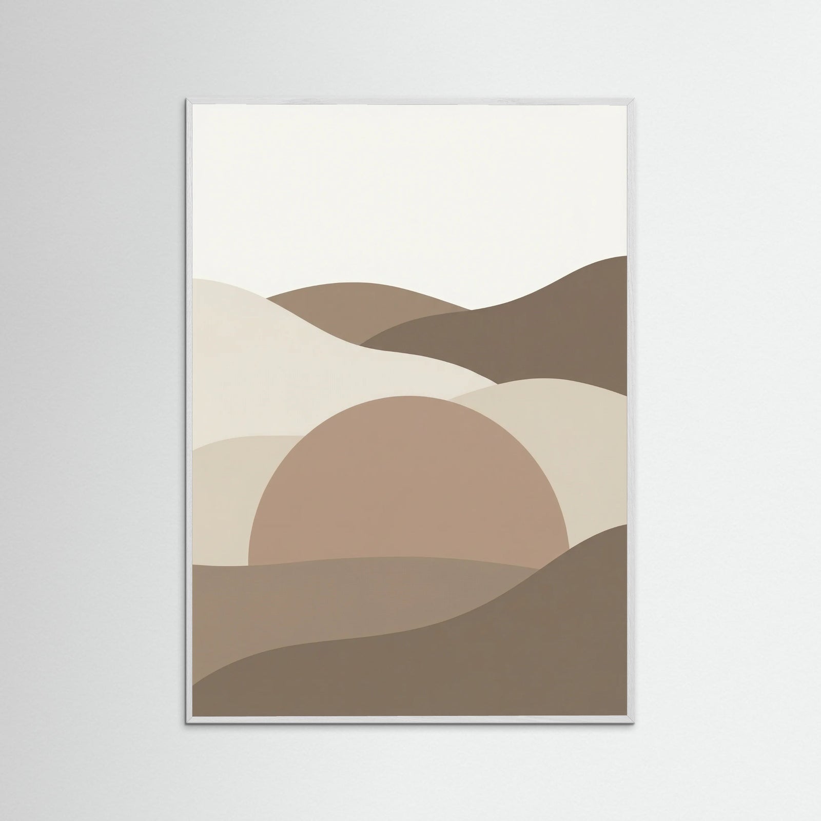 White Wood Lunar Phases Abstract