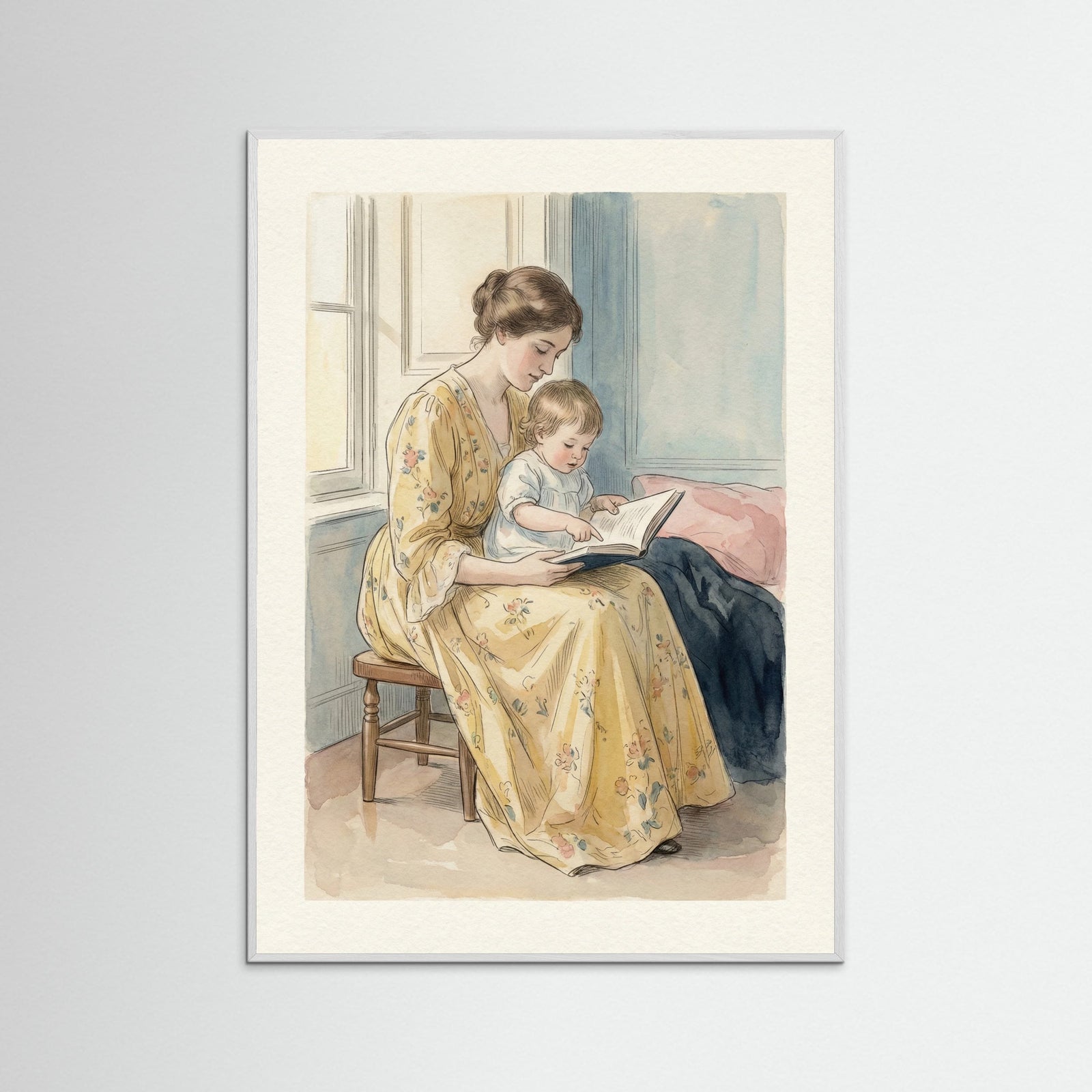 White Wood Maternal Bathing Scene