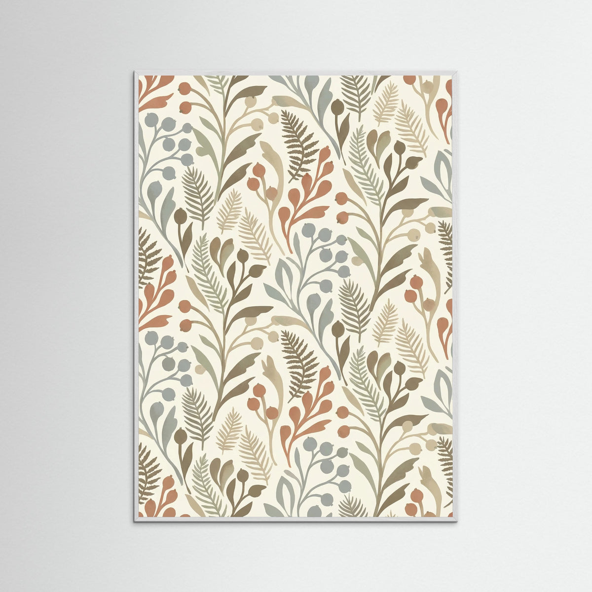 White Wood Meadow Bloom Motif
