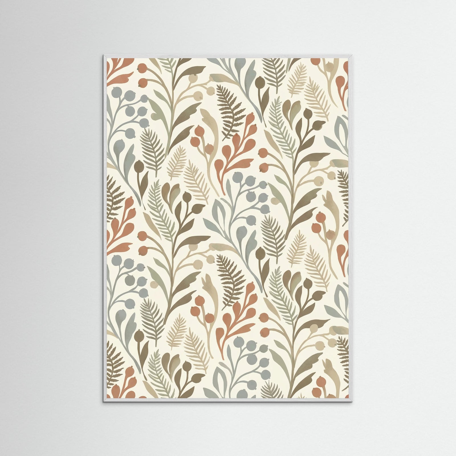 White Wood Meadow Bloom Motif