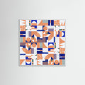 White Wood Mid Century Grid Pattern Poster