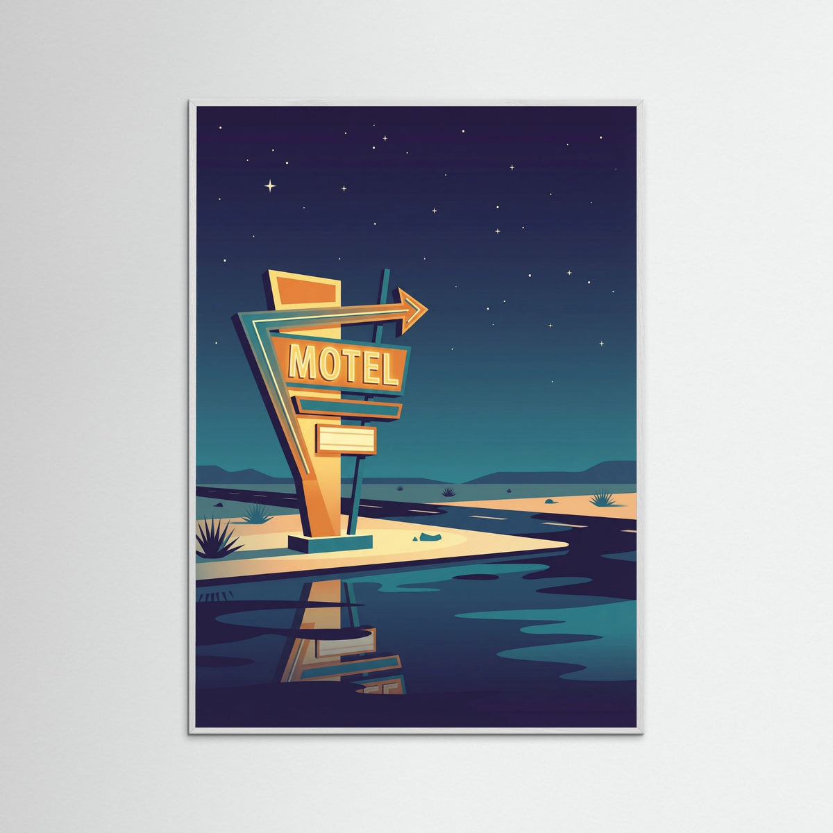 White Wood Mid Century Night