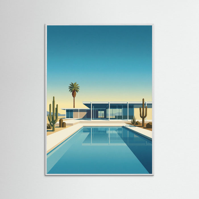 White Wood Mid Century Poolside
