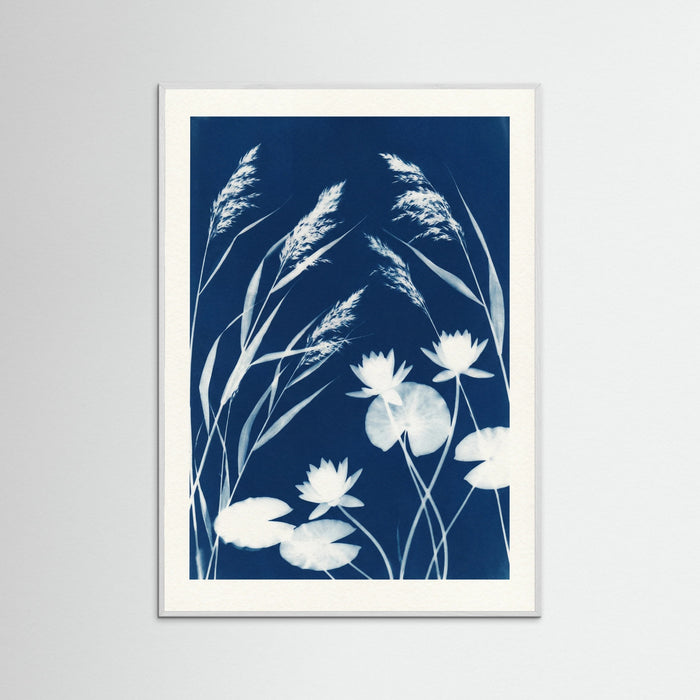 White Wood Midnight Bloom Blue
