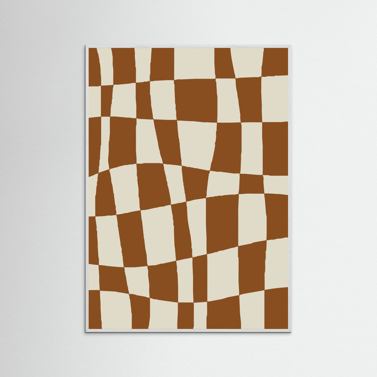 White Wood Minimal Checkerboard Poster