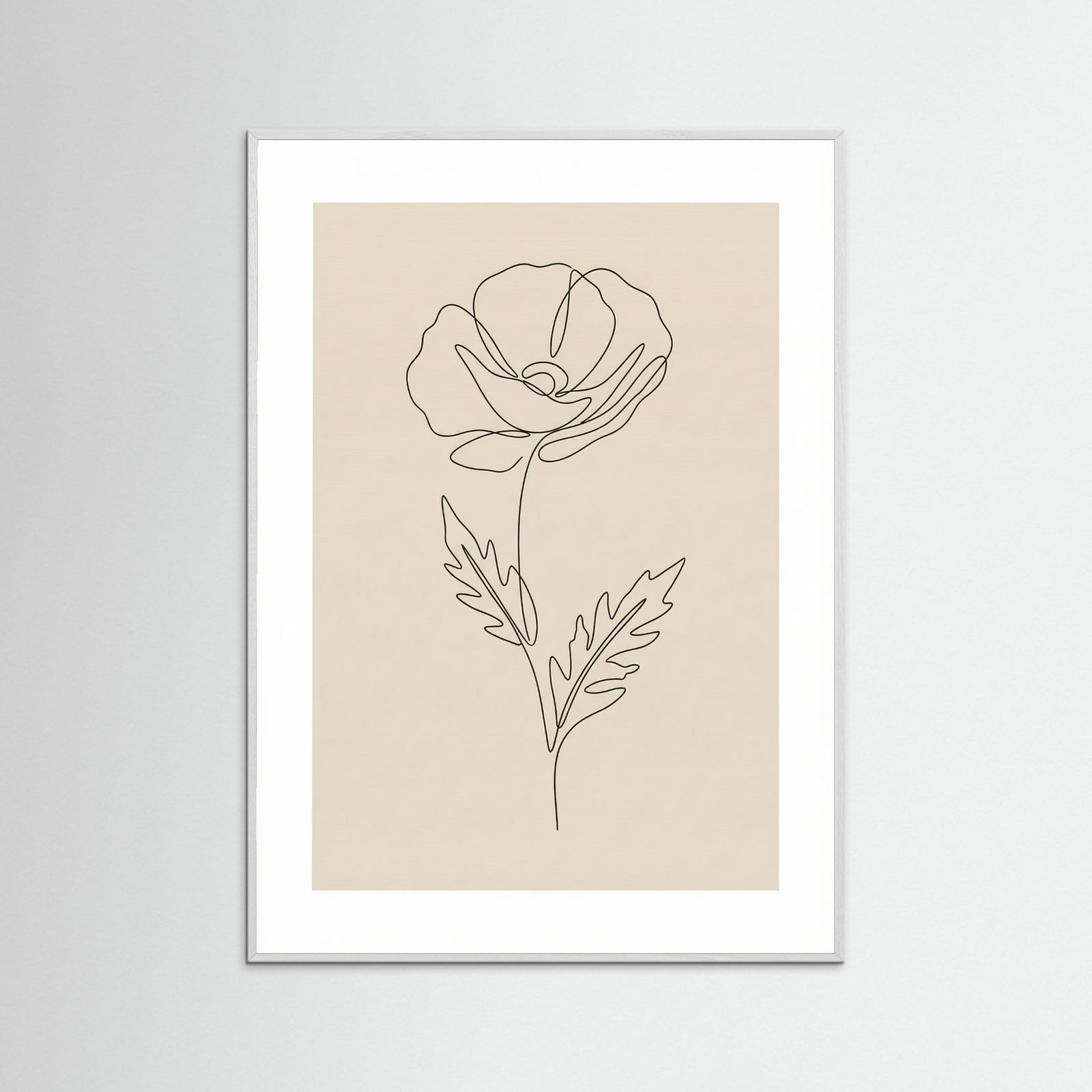 White Wood Minimal Rose Bloom