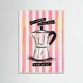 Mocca Coffee on Stripes - Hug in a Cup Poster – poster and art print