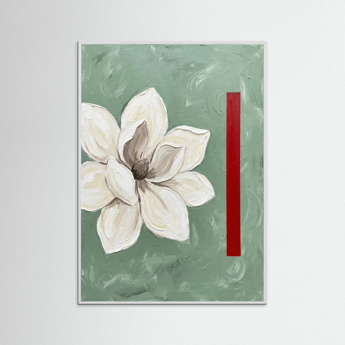 White Wood Modern Poppies