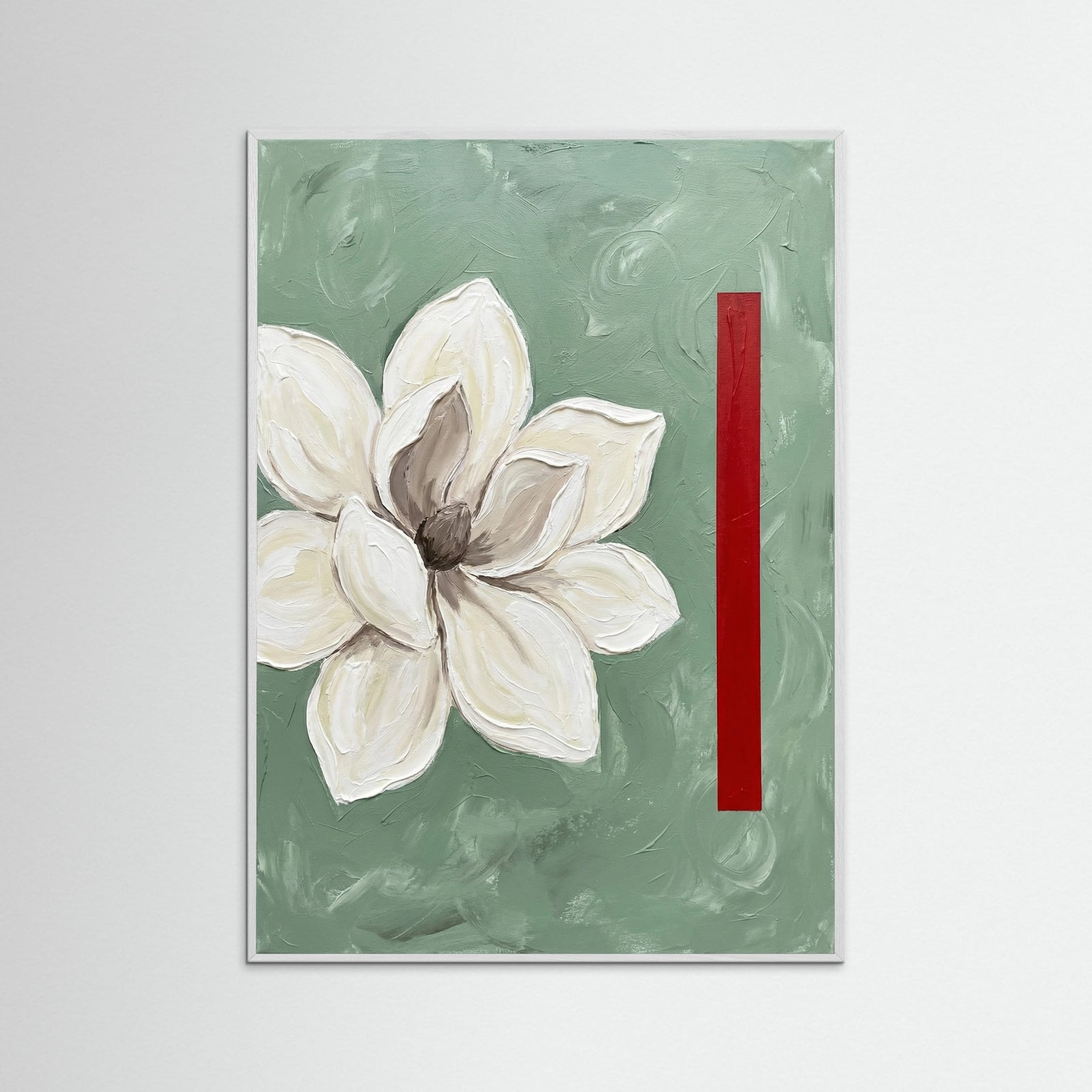 White Wood Modern Poppies