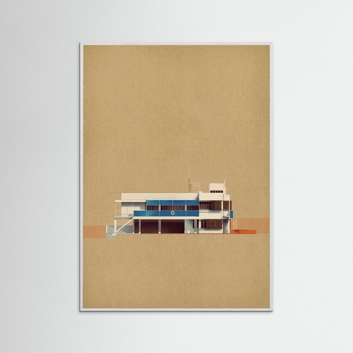 White Wood Modernist Section View