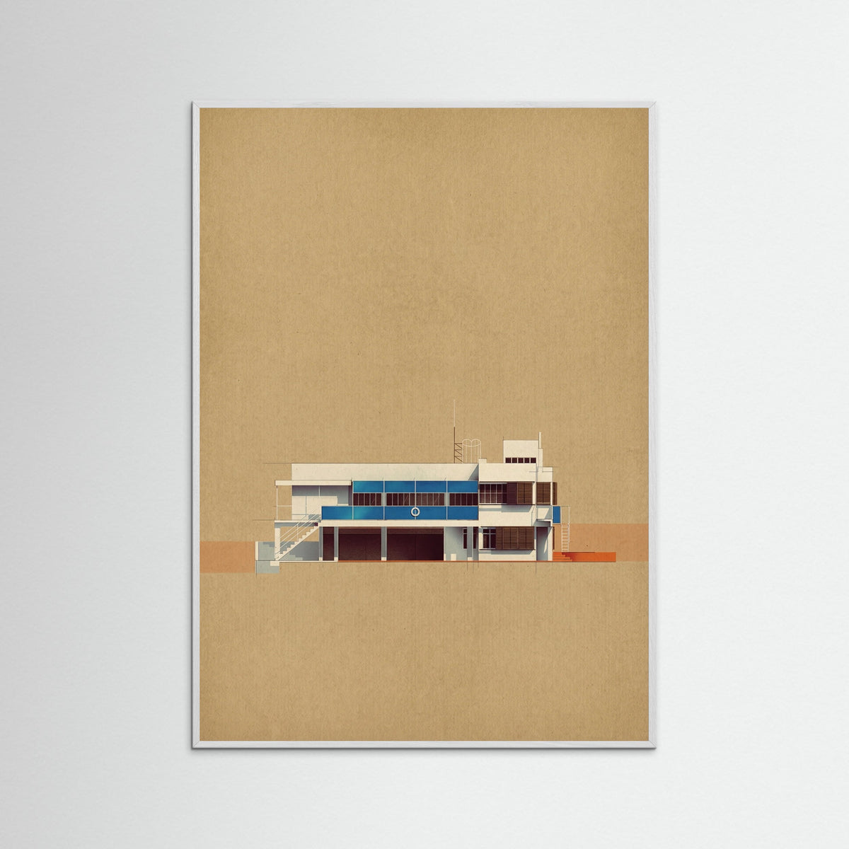 White Wood Modernist Section View