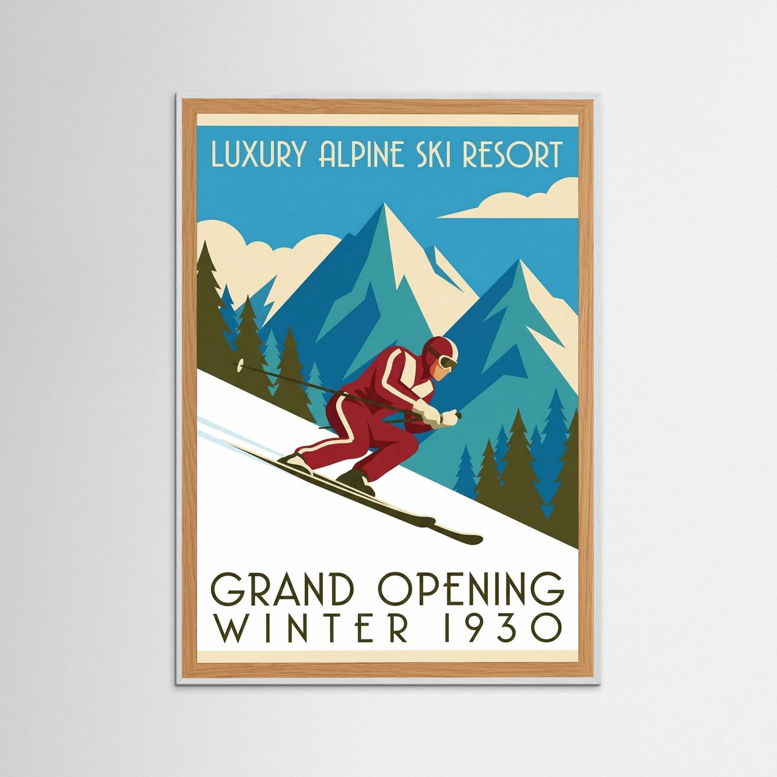 White Wood Monaco Grand Prix Poster