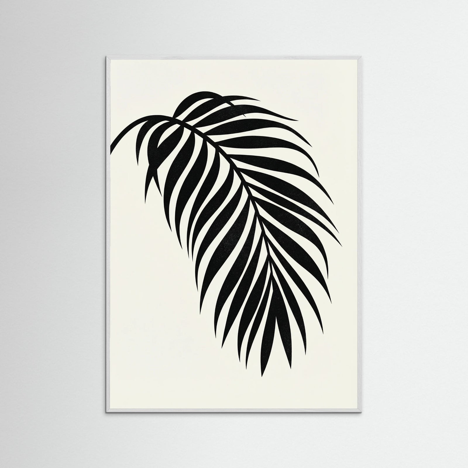 White Wood Monstera Silhouette