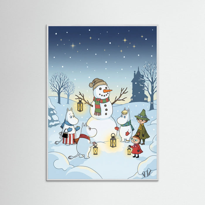 White Wood Moomin Christmas Night
