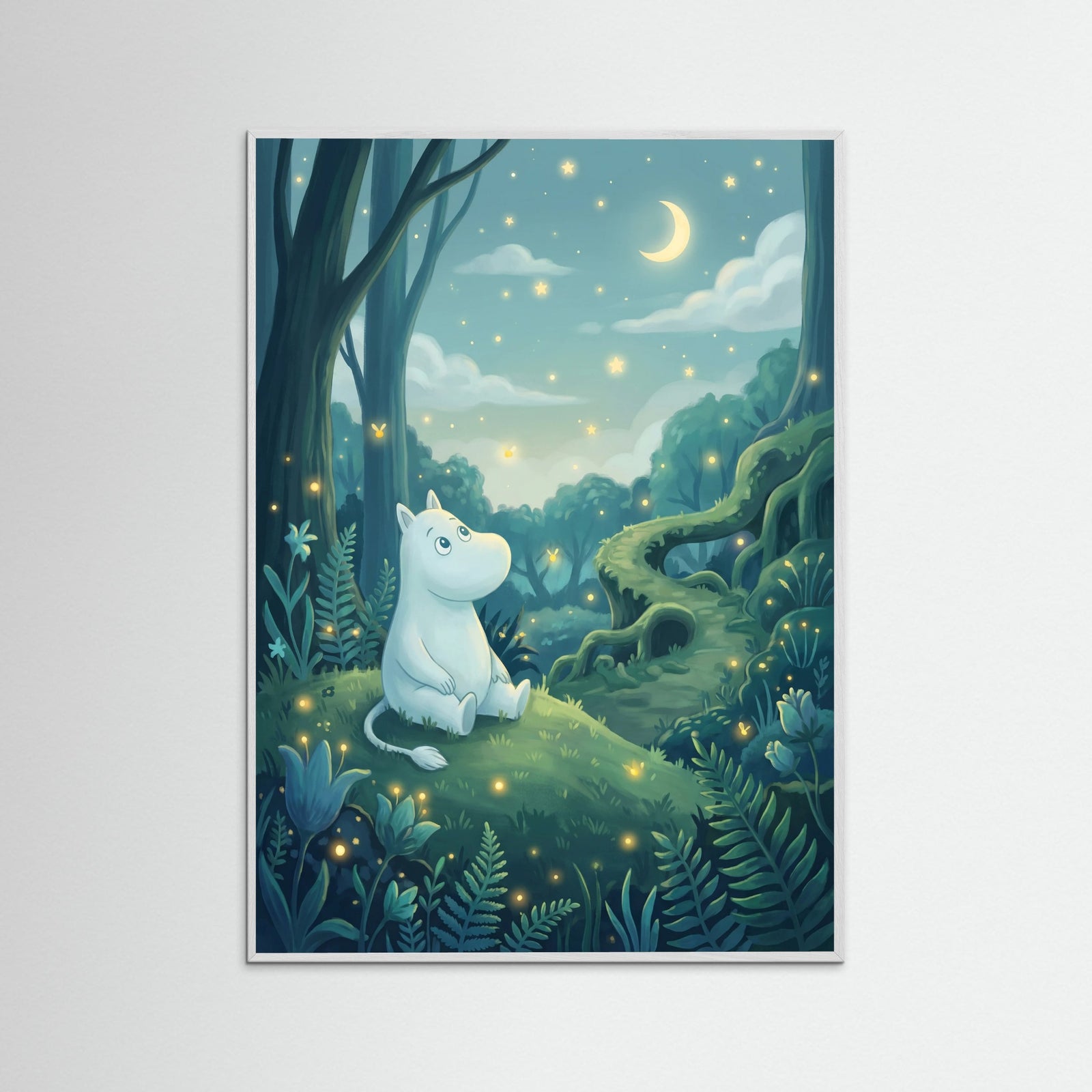 White Wood Moonlit Forest Camp