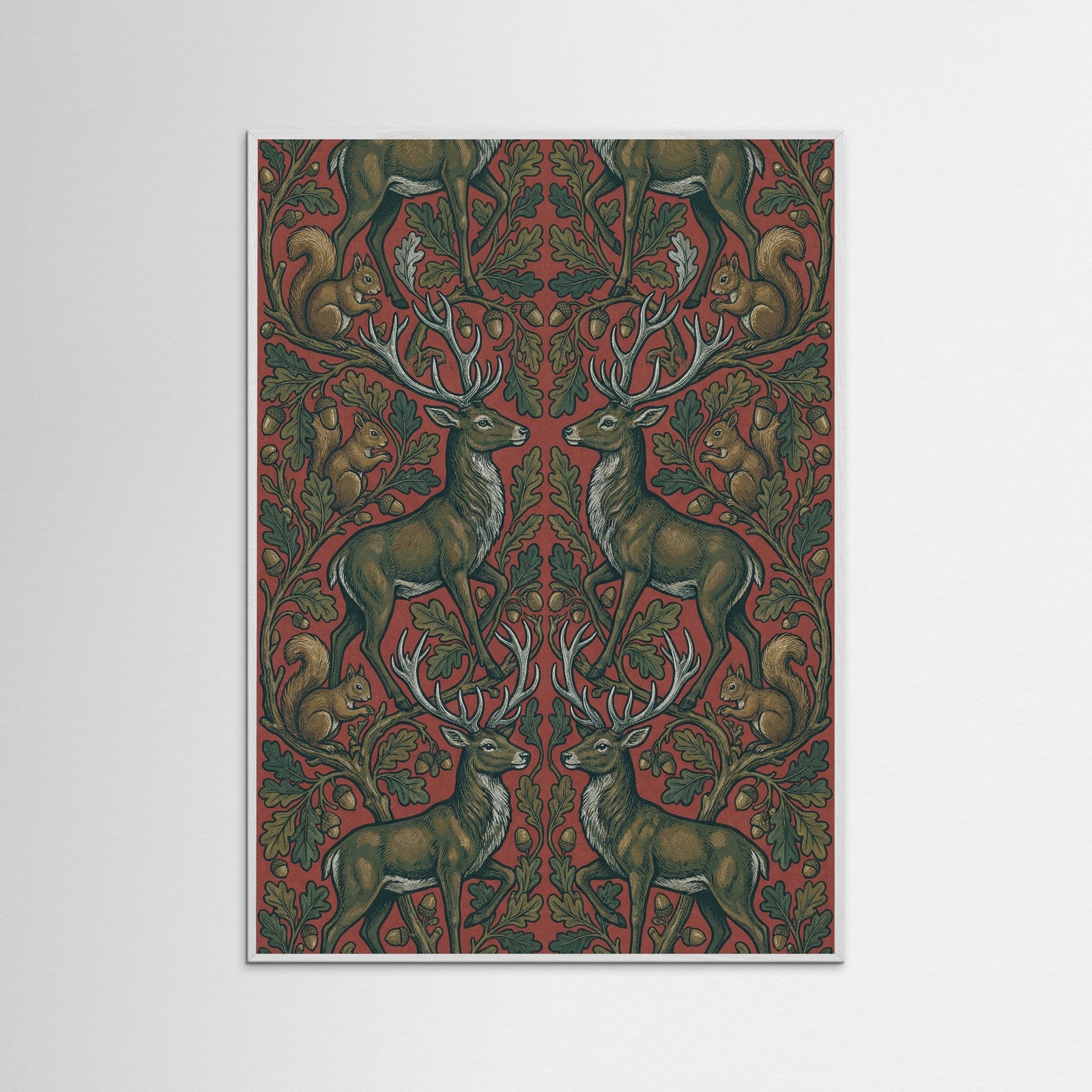 White Wood Morrisian Avian Pattern