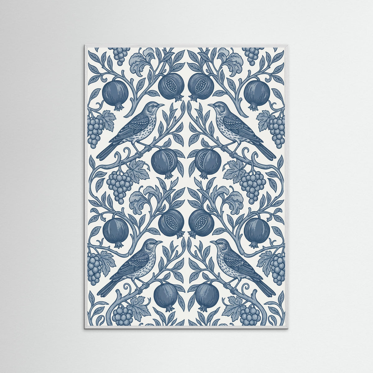 White Wood Morrisian Bloom Blue