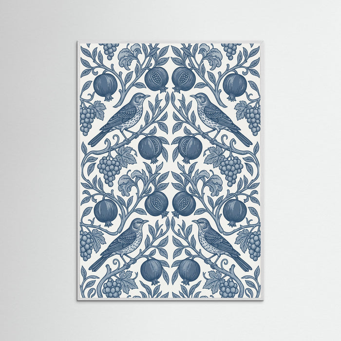 White Wood Morrisian Bloom Blue