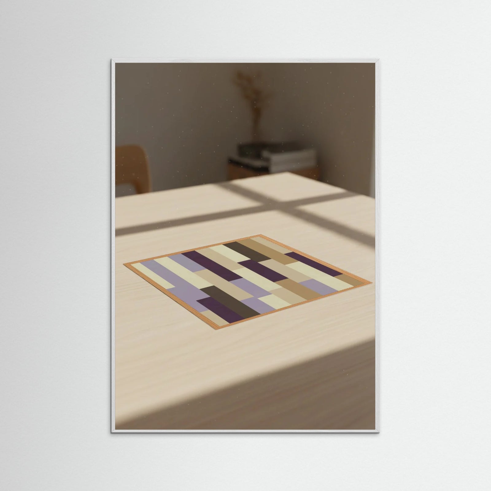 White Wood Muted Grid