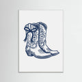 Navy Blue Cowgirl Boots with Bow Poster – plakat og kunsttryk