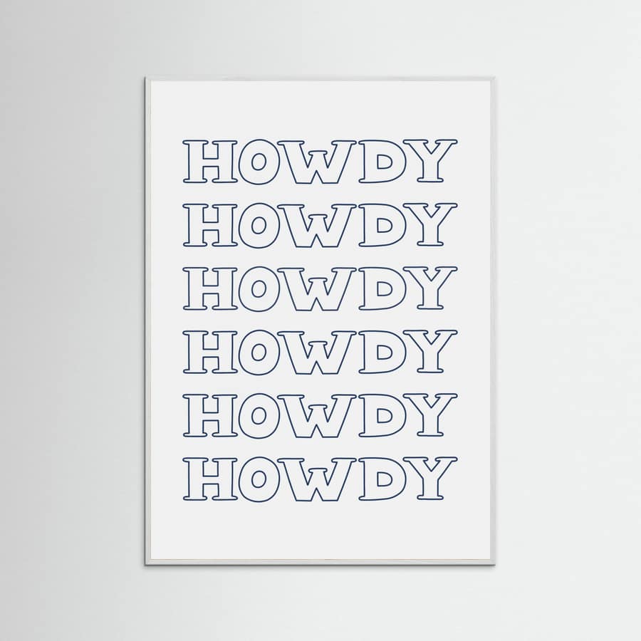 Plakat Navy Blue Howdy – plakat i druk artystyczny