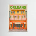 White Wood New Orleans Louisiana Vintage Travel Poster