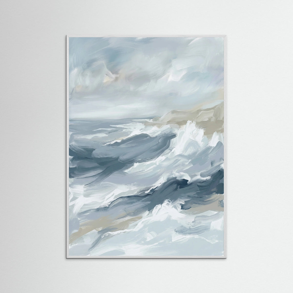 White Wood Oceanic Flow Blue