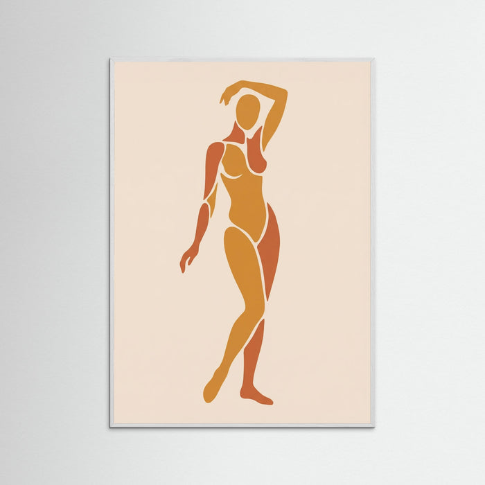 White Wood Orange Nude Cut Out