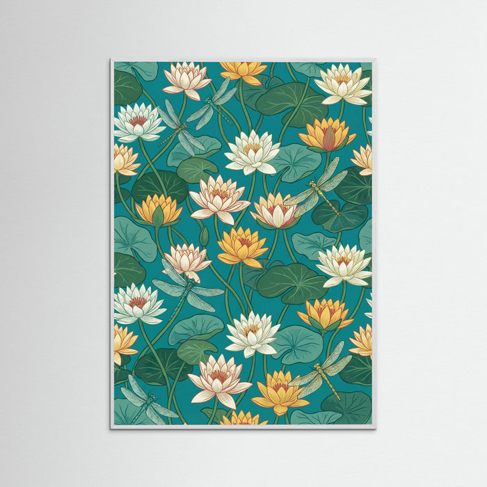 White Wood Orchard Pattern Blue