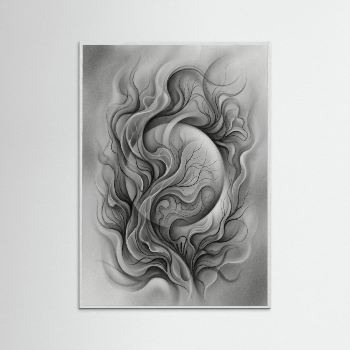 White Wood Organic Abstraction