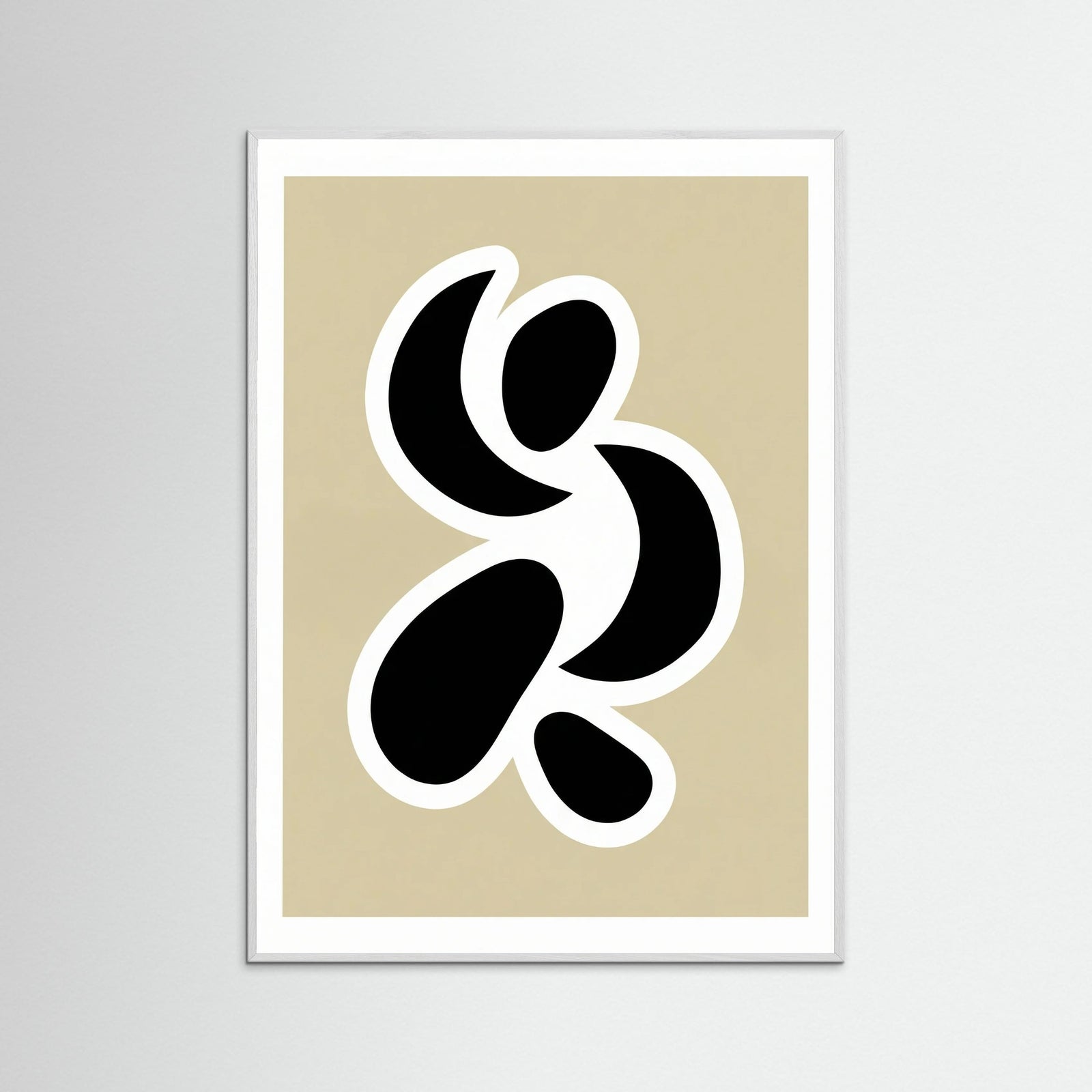 White Wood Organic Black Cutout