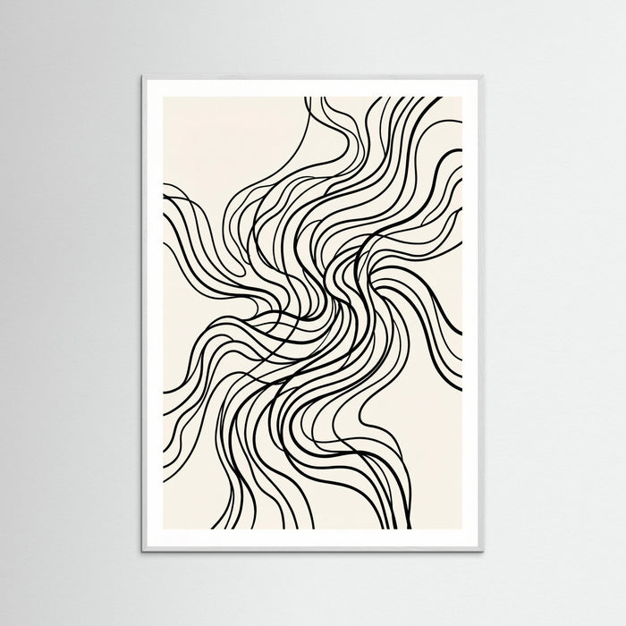 White Wood Organic Flow Black