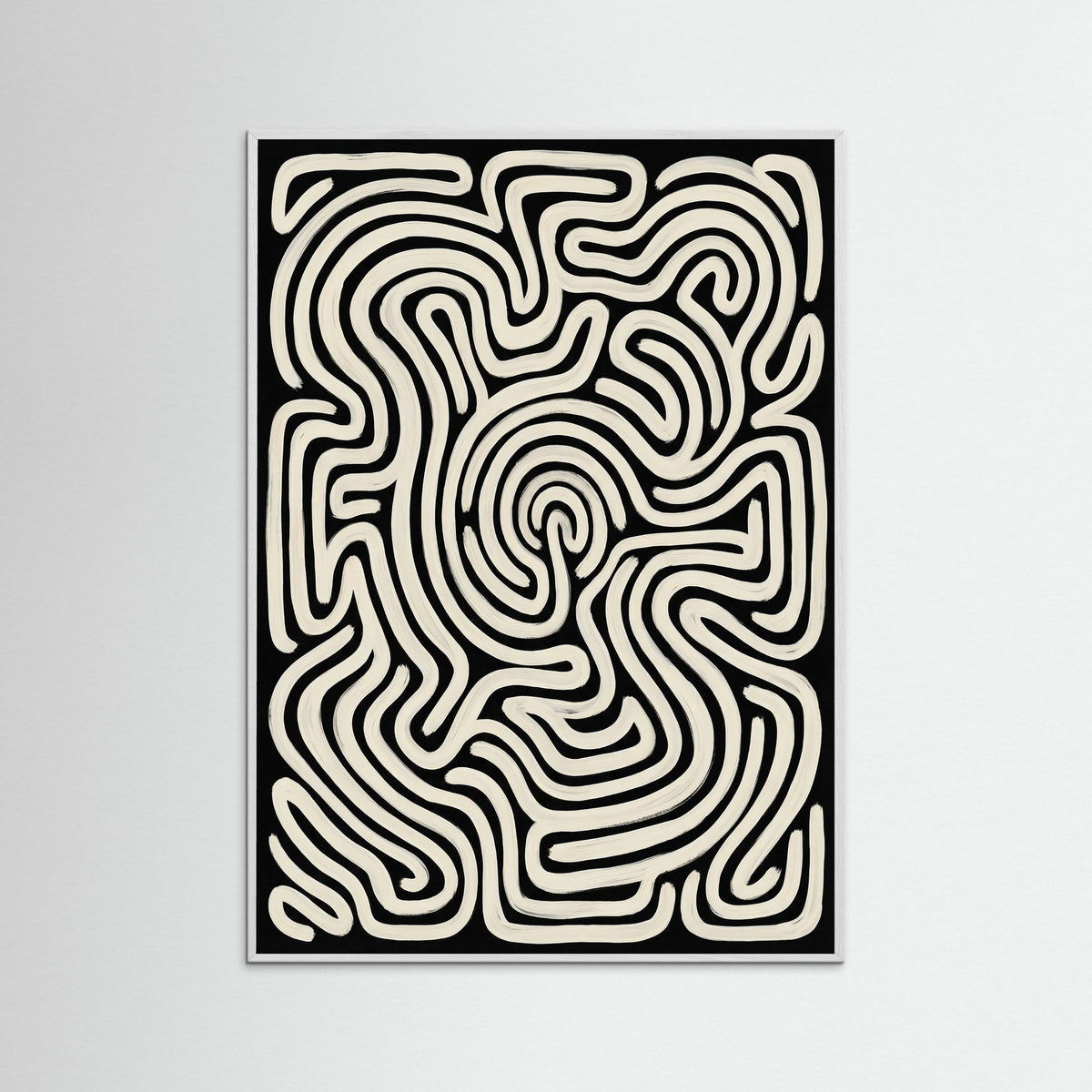 White Wood Organic Flow Black