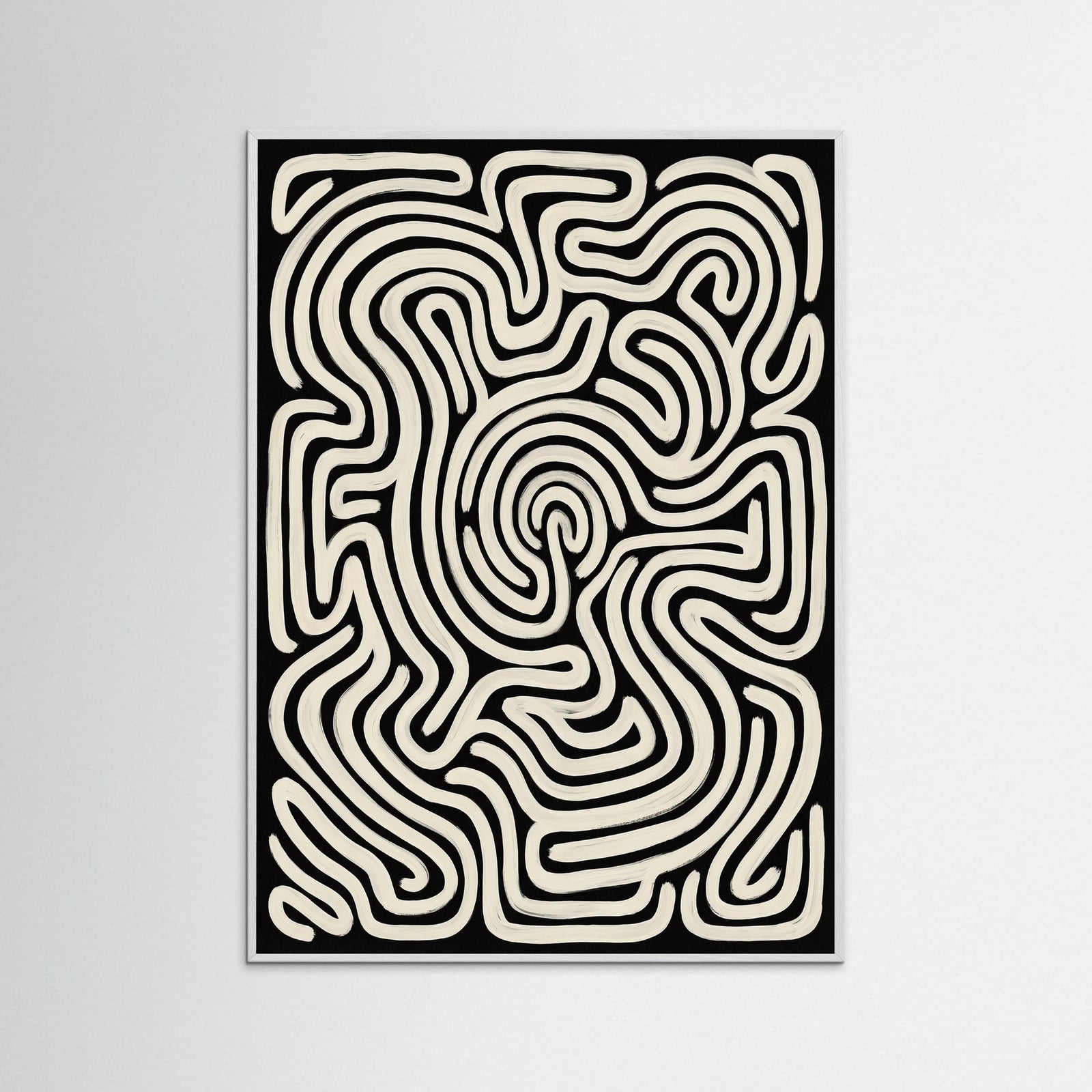 White Wood Organic Flow Black