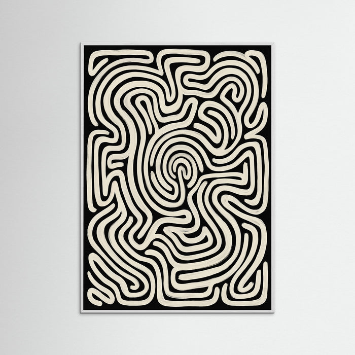 White Wood Organic Flow Black